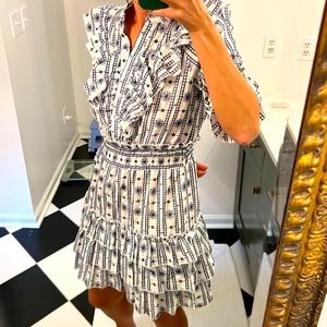 The Shirt by Rochelle Berens - ruffle tiered mini dress in excellent cond sz S